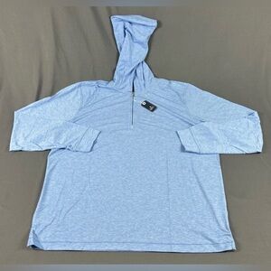 johnnie-O Golf Hoodie Wesley 1/4 Zip XL Malibu Blue Polyester Spandex